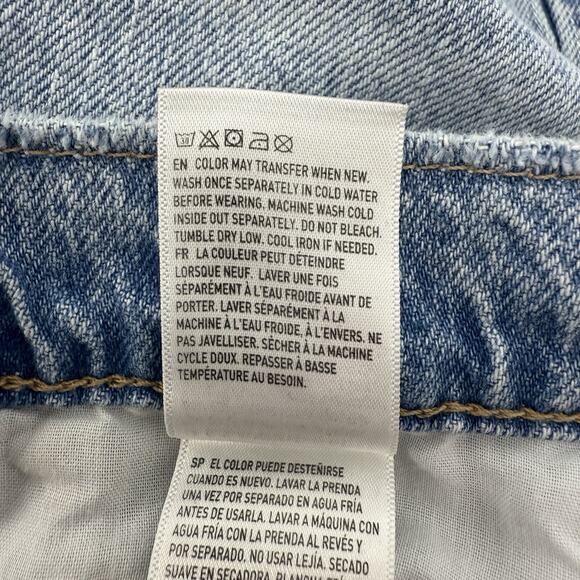 American Eagle Denim Skater Shorts 8 Blue Baggy High Rise Soft Grunge Distressed - Picture 11 of 11